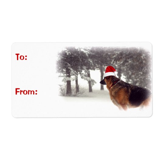 Duitse herder kerstcadeau labels (Voorkant)