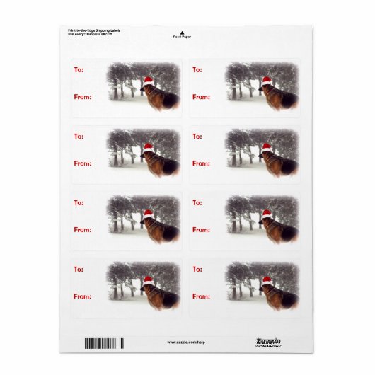 Duitse herder kerstcadeau labels (Full Sheet)