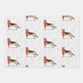 Duitse Herder Kersthond en Plaid Inpakpapier Vel (Voorkant 2)