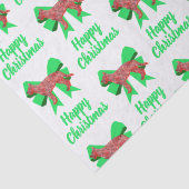 Duitse Herder Kersthond & Groene Boog Wit Tissuepapier (Detail)