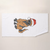 Duitse herder kersthond in Santa Hat Badhanddoek (Badhanddoek)