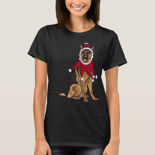 Duitse Herder Kersthond Kerstman T-shirt