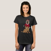 Duitse Herder Kersthond Kerstman T-shirt (Voorkant volledig)
