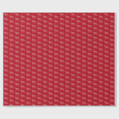 Duitse herder kersthond schattig silhouet rood cadeaupapier (Vlak)