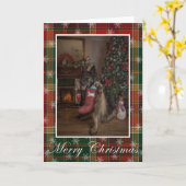 Duitse herder kerstkaart kaart (Gele Bloem)