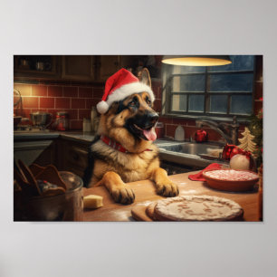 Duitse herder Kerstkoekjes Feestelijke vakantie Poster