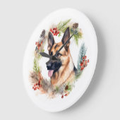 Duitse Herder Kerstkrans Feestelijke Pup Grote Klok (Hoek)