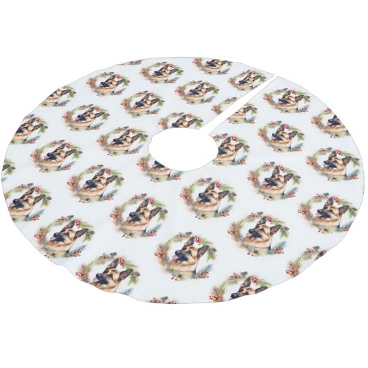 Duitse Herder Kerstkrans Feestelijke Pup Kerstboom Rok (Gekanteld)