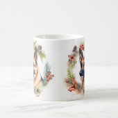 Duitse Herder Kerstkrans Feestelijke Pup Koffiemok (Center)