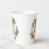 Duitse Herder Kerstkrans Feestelijke Pup Papieren Bekers (Links)