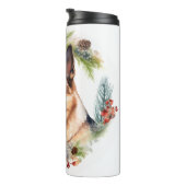 Duitse Herder Kerstkrans Feestelijke Pup Thermosbeker (Geroteerd rechts)