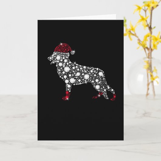 Duitse Herder Kerstman Shirt Kerst Cadeaus voor ei Kaart (Gele Bloem)