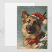 Duitse herder Kerstmis Feestdagenkaart (Voorkant / Achterkant)