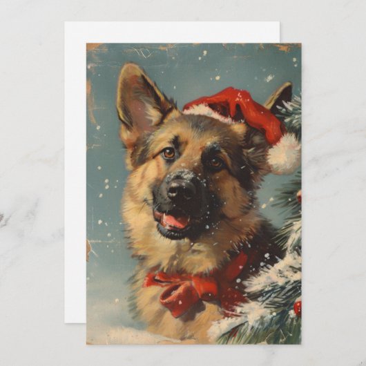 Duitse herder Kerstmis Feestdagenkaart