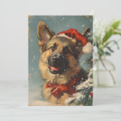 Duitse herder Kerstmis Feestdagenkaart (Staand voorkant)