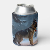 Duitse herder Kerstmis Feestelijk Seizoen Blikjeskoeler (Blikje Voorkant)