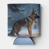 Duitse herder Kerstmis Feestelijk Seizoen Blikjeskoeler (Voorkant)