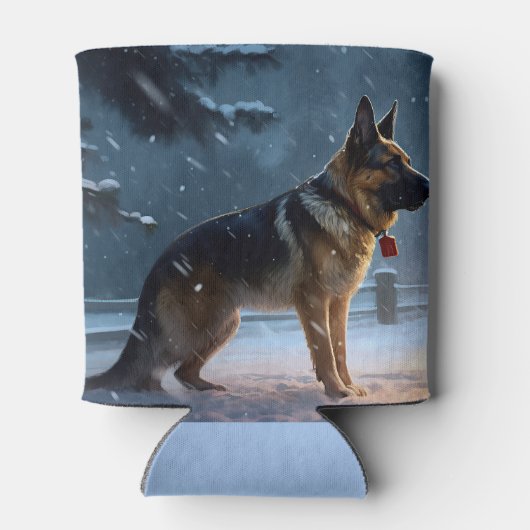 Duitse herder Kerstmis Feestelijk Seizoen Blikjeskoeler (Achterkant)