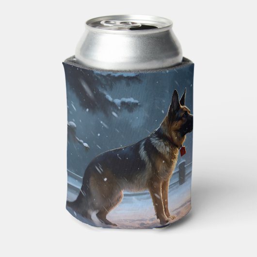 Duitse herder Kerstmis Feestelijk Seizoen Blikjeskoeler (Blikje Achterkant)