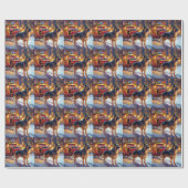 Duitse herder Kerstmis Feestelijk Seizoen Cadeaupapier (Vlak)