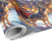 Duitse herder Kerstmis Feestelijk Seizoen Cadeaupapier (Rol Hoek)