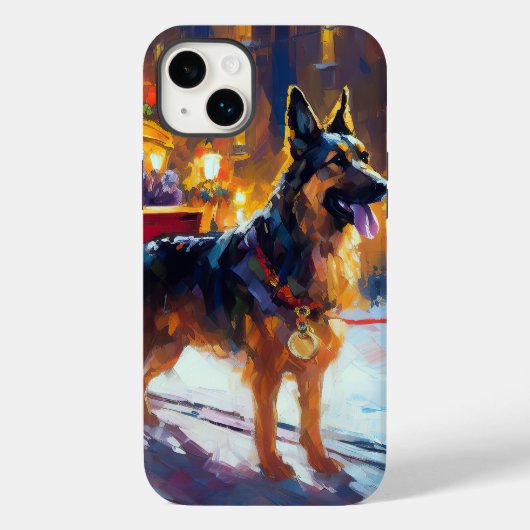 Duitse herder Kerstmis Feestelijk Seizoen Case-Mate iPhone Case (Achterkant)