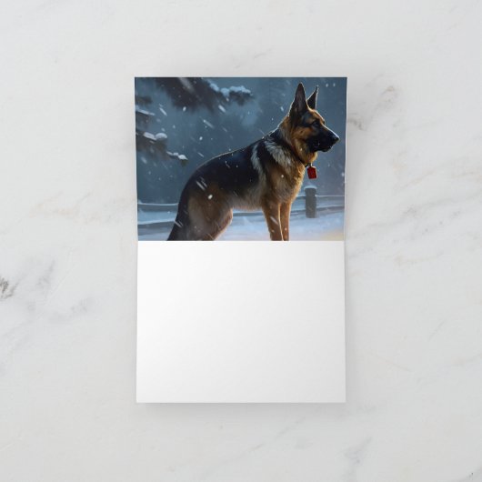Duitse herder Kerstmis Feestelijk Seizoen Kaart (Binnen)