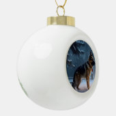 Duitse herder Kerstmis Feestelijk Seizoen Keramische Bal Ornament (Links)