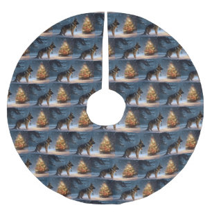 Duitse herder Kerstmis Feestelijk Seizoen Kerstboom Rok