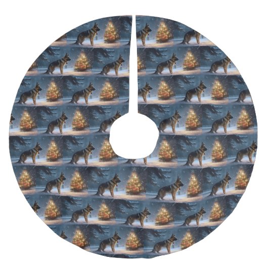 Duitse herder Kerstmis Feestelijk Seizoen Kerstboom Rok (Voorkant)