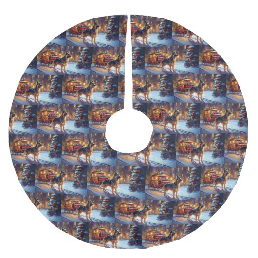 Duitse herder Kerstmis Feestelijk Seizoen Kerstboom Rok (Voorkant)