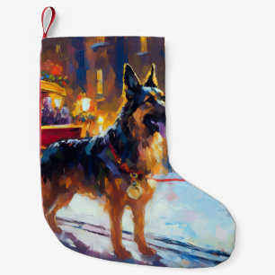 Duitse herder Kerstmis Feestelijk Seizoen Kleine Kerstsok