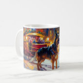 Duitse herder Kerstmis Feestelijk Seizoen Koffiemok (Voorkant links)