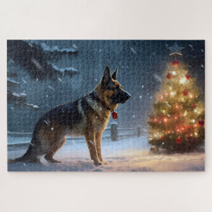 Duitse herder Kerstmis Feestelijk Seizoen Legpuzzel