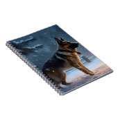 Duitse herder Kerstmis Feestelijk Seizoen Notitieboek (Rechterzijde)