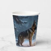 Duitse herder Kerstmis Feestelijk Seizoen Papieren Bekers (Achterkant)