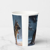 Duitse herder Kerstmis Feestelijk Seizoen Papieren Bekers (Rechts)