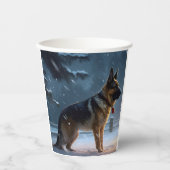 Duitse herder Kerstmis Feestelijk Seizoen Papieren Bekers (Voorkant)