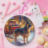 Duitse herder Kerstmis Feestelijk Seizoen Papieren Bordje (Feest)