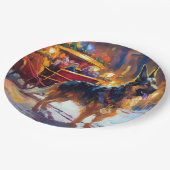 Duitse herder Kerstmis Feestelijk Seizoen Papieren Bordje (Gekanteld)