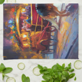 Duitse herder Kerstmis Feestelijk Seizoen Theedoek (Gevouwen)