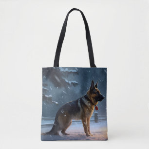 Duitse herder Kerstmis Feestelijk Seizoen Tote Bag