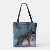 Duitse herder Kerstmis Feestelijk Seizoen Tote Bag (Achterkant)