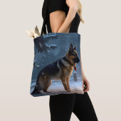 Duitse herder Kerstmis Feestelijk Seizoen Tote Bag (Dichtbij)