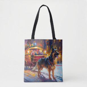 Duitse herder Kerstmis Feestelijk Seizoen Tote Bag