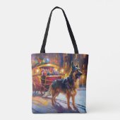 Duitse herder Kerstmis Feestelijk Seizoen Tote Bag (Achterkant)