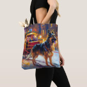 Duitse herder Kerstmis Feestelijk Seizoen Tote Bag (Dichtbij)