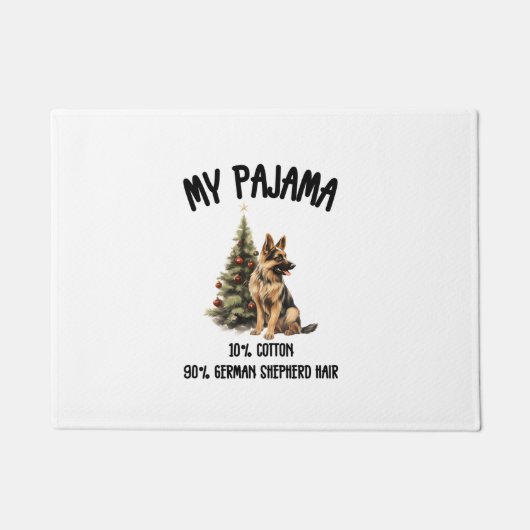 Duitse Herder & Kerstmis, Grappig Hondenontwerp vo Deurmat (Voorkant)