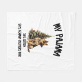 Duitse Herder & Kerstmis, Grappig Hondenontwerp vo Fleece Deken (Voorkant (Horizontaal))