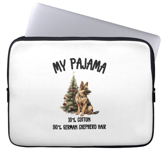 Duitse Herder & Kerstmis, Grappig Hondenontwerp vo Laptop Sleeve (Voorkant)